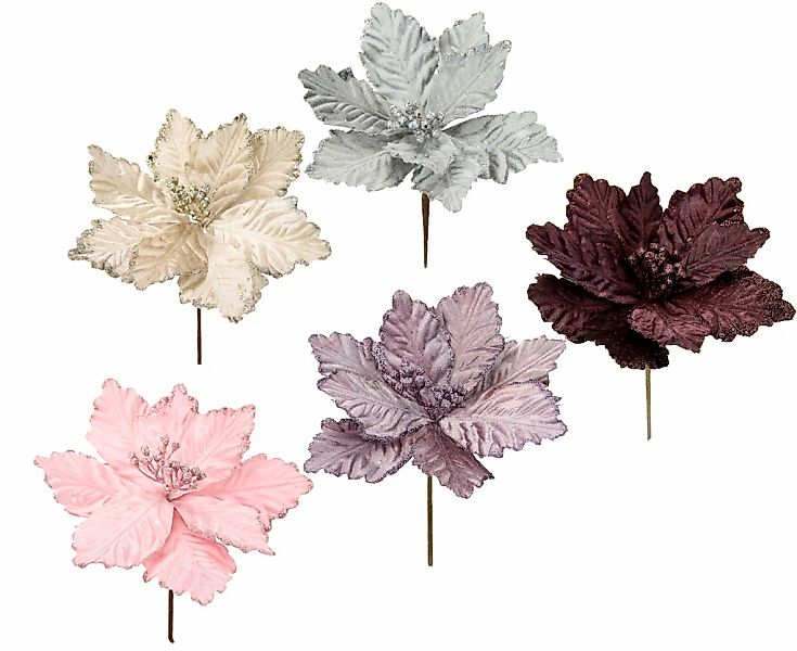 I.GE.A. Kunstblume "Poinsettia" Kunstblume, Dekoblume, 5er Set günstig online kaufen