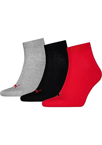 PUMA Kurzsocken "PUMA UNISEX QUARTER PLAIN 3P" 3 Paar tlg. Atmungsaktiv, Ri günstig online kaufen