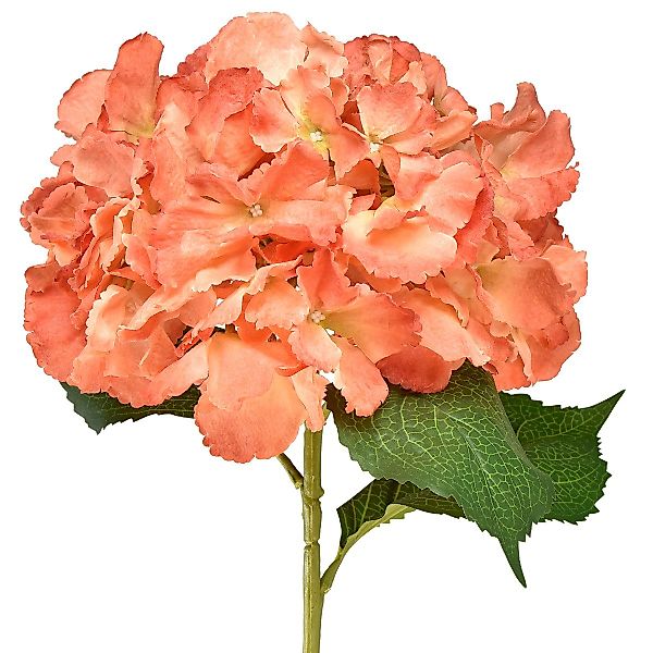 Kunstblume Künstliche Hortensie Dekoblume Lachs Ø23cm günstig online kaufen