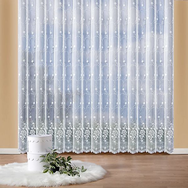 Weckbrodt Gardine "Isabella" Kräuselband 1 Stk. tlg. echte Stickerei, Flore günstig online kaufen