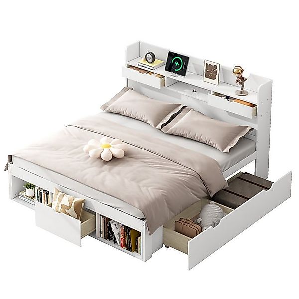 REDOM Polsterbett Massivholzbett, Kinderbett, Jugendbett, Multifunktionales günstig online kaufen