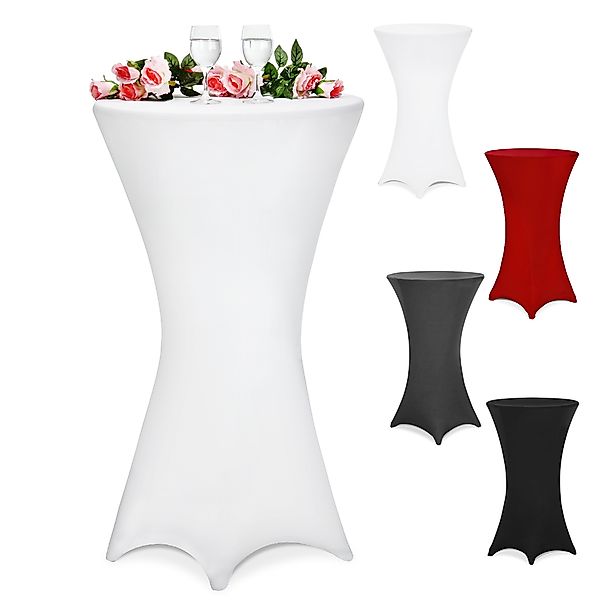 Detex Stehtischhusse, 60cm Weiß Rund Husse für Stehtische Tisch Bezug Überw günstig online kaufen