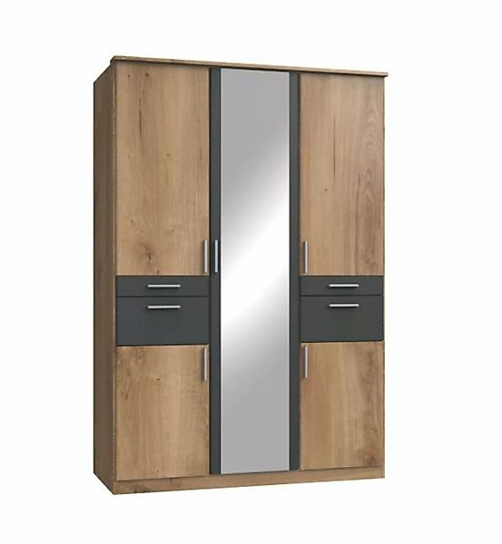 Drehtürenschrank 4-türig, inkl. 1 Spiegel und 2 Schubladen KOBLENZ von Wime günstig online kaufen