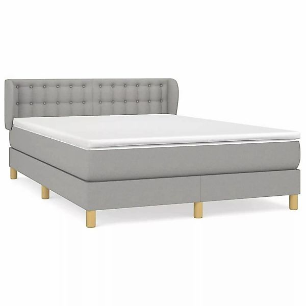 vidaXL Boxspringbett mit Matratze Hellgrau 140x200 cm Stoff1389338 günstig online kaufen