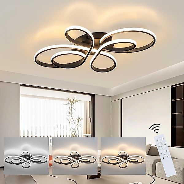 Nettlife LED Deckenleuchte Schwarz Dimmbar Wohnzimmer günstig online kaufen