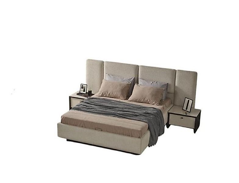 JVmoebel Bett Schlafzimmer Möbel Bett Design Luxus Doppel Design Holz Beige günstig online kaufen