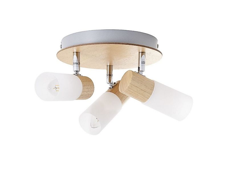 Brilliant Deckenstrahler Babsan, ohne Leuchtmittel, Spotrondell 3flg holz h günstig online kaufen