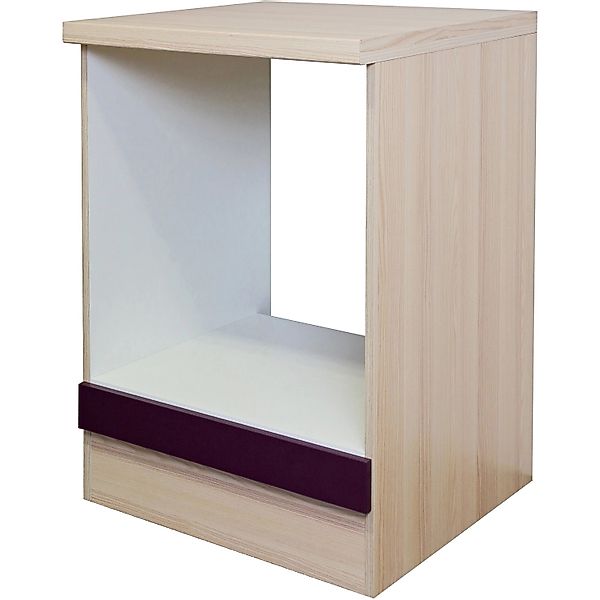 Flex-Well Exclusiv Herd-Umbauschrank Focus 60 cm Akazie-Aubergine-Akazie günstig online kaufen