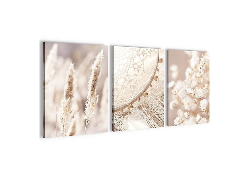 Novart Wandbild 3 Wandbilder Set Natur Wohnzimmer Deko Landschaft Berge Boh günstig online kaufen