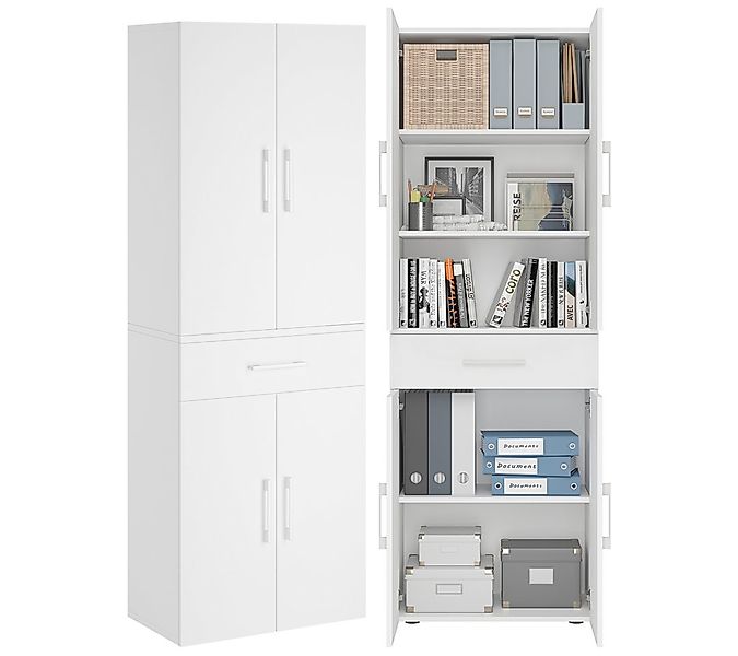 Bellamio Mehrzweckschrank Apol (Weiß) Aktenschrank mit 6 Fächern, inkl. 1 S günstig online kaufen