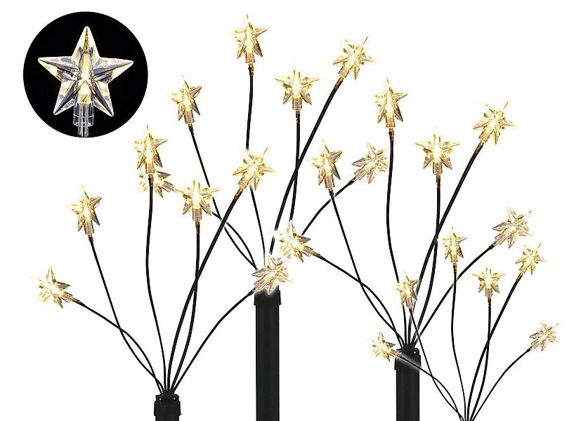 Spetebo LED Dekolicht LED Gartenleuchtstäbe STERN 4er Set - mit Batterie, A günstig online kaufen