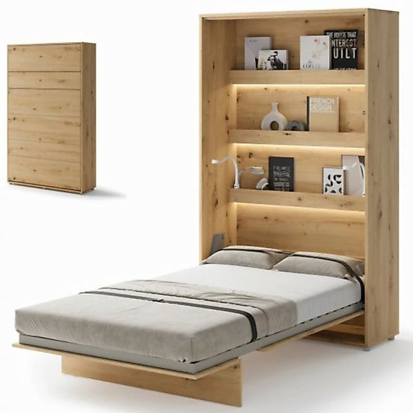 yourhouse24 Schrankbett Bed Concept Vertikal Gästebett Eiche Artisan 90/120 günstig online kaufen