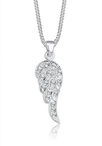 Elli Kette mit Anhänger Flügel Weiß 925 Sterling Silber, mit Kristallen von günstig online kaufen