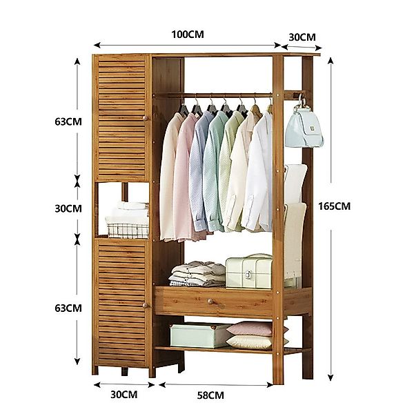 WAOHO Kleiderständer Kleiderschrank, Kleiderständer mit Schrank günstig online kaufen