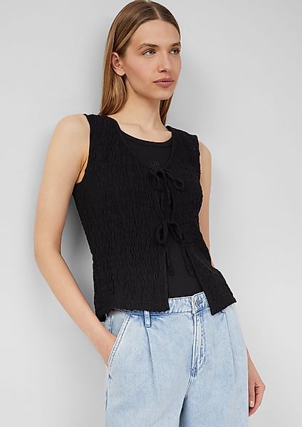 s.Oliver Strickweste Strukturierte Slim-Fit-Weste aus Baumwollmix günstig online kaufen