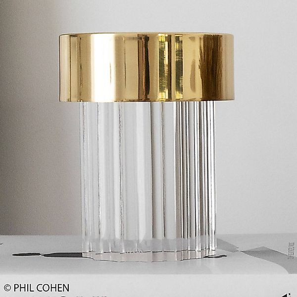 FLOS LED-Akkutischleuchte Last Order, geriffelt, gold, IP20 günstig online kaufen
