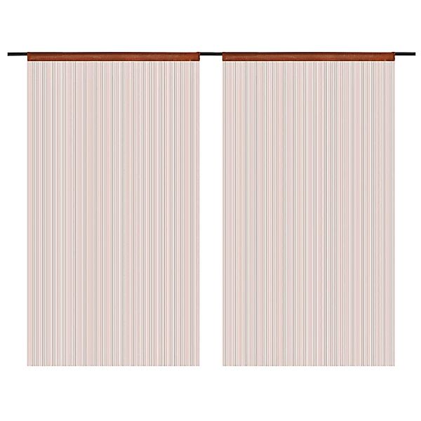 Fadenvorhänge 2 Stk. 140 X 250 Cm Braun günstig online kaufen