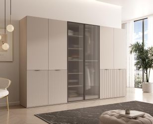 Compleo Kleiderschrank 6-Türen, gerifflete Front, geräumig günstig online kaufen