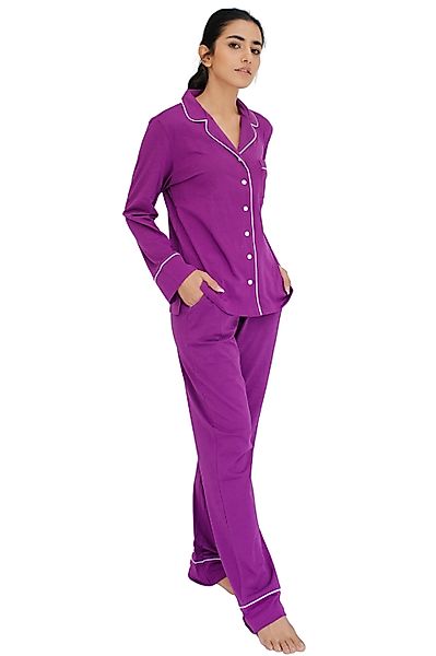 SNOOZE OFF Pyjama Schlafanzug in violett günstig online kaufen