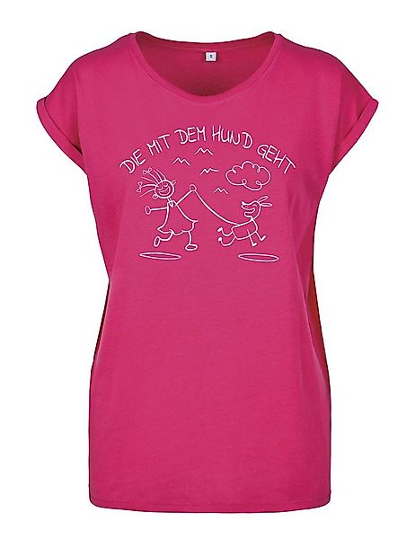 Youth Designz Print-Shirt Die Mit Hund Geht" Damen T-Shirt Statement Gesche günstig online kaufen