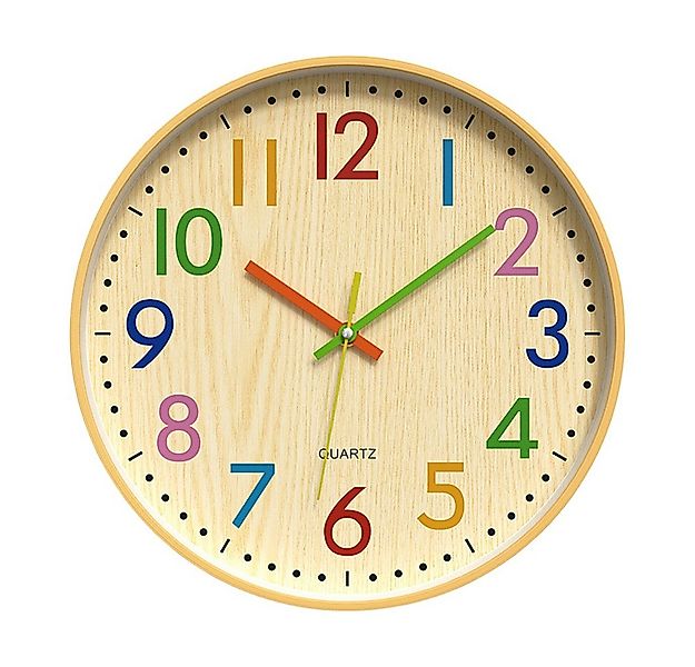 Coonoor Wanduhr 30cm Lautlose Wanduhr ohne Tickgeräusche Bunte Lernuhr (für günstig online kaufen
