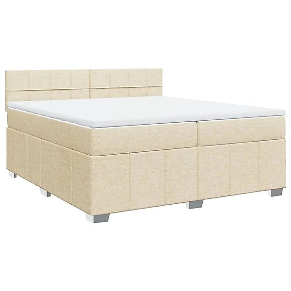 vidaXL Boxspringbett mit Matratze Creme 200x200 cm Stoff 3287180 günstig online kaufen