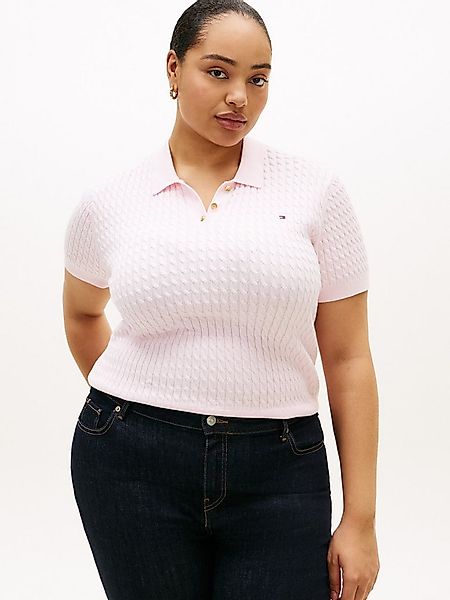 Tommy Hilfiger Curve Polokragenpullover CRV CO CABLE FINE GG POLO S/S in gr günstig online kaufen