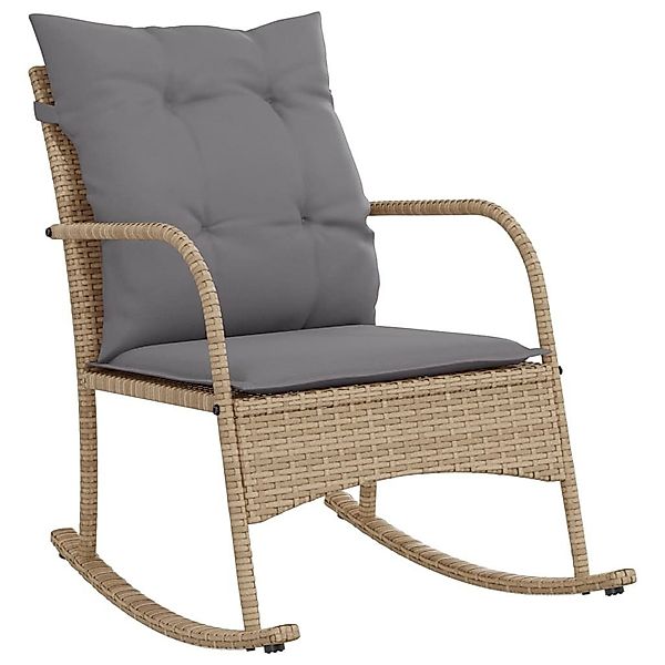 vidaXL Gartenstuhl Garten-Schaukelstuhl mit Kissen Beige günstig online kaufen