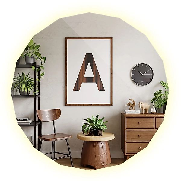 Tulup LED Spiegel LED Dekorativer Geometrischer Spiegel 100x100 cm LED Geom günstig online kaufen