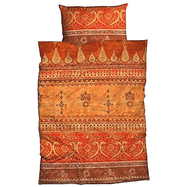 CASATEX Bettwäsche Indi Terra-Orange Satin, Satin, günstig online kaufen
