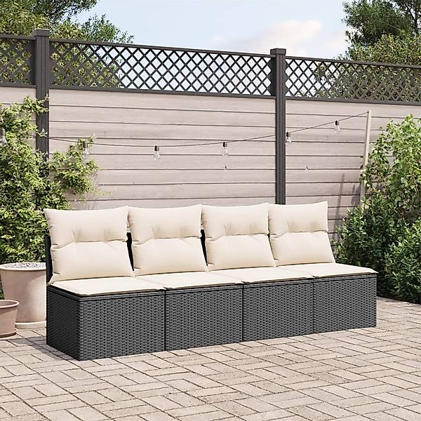 vidaXL Loungesofa Gartensofa mit Kissen 4-Sitzer günstig online kaufen