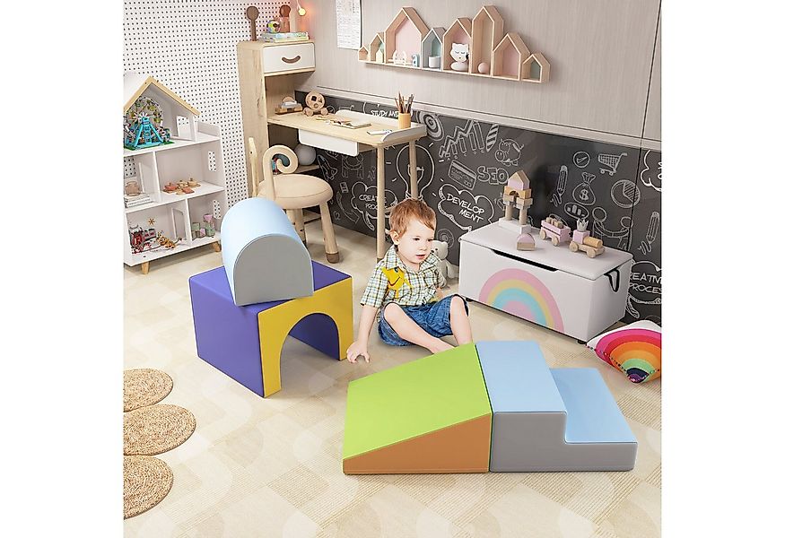 HOMCOM 4er-Set Bauklötze Bauspielzeug zum krabbeln, klettern Spielbausteine günstig online kaufen