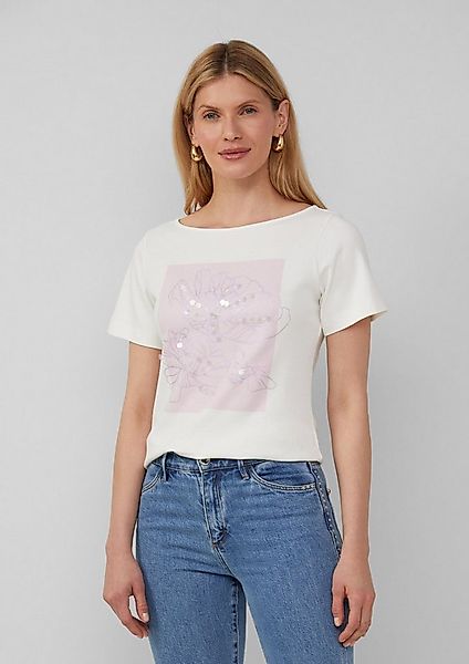 s.Oliver Kurzarmshirt T-Shirt Baumwoll-T-Shirt mit Artwork günstig online kaufen