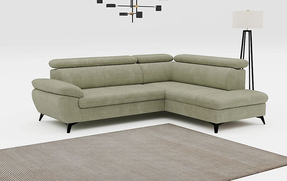 COTTA Ecksofa "Hudson L-Form, B: 256 cm" mit Kopfteilverstellung, optional günstig online kaufen