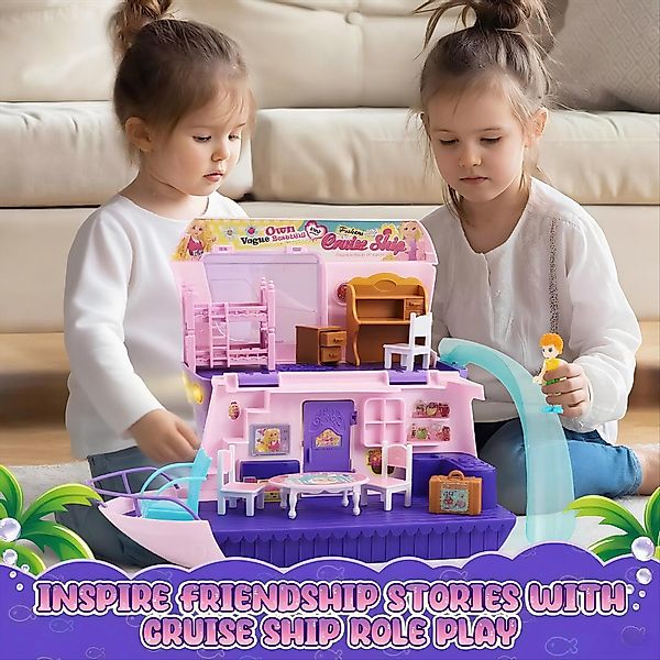POPOLIC Spielzeug-Schiff Kreuzfahrtschiff-Figurenspielset, Rosa Kreuzfahrts günstig online kaufen