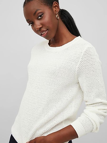 Vila Rundhalspullover "VIDALO O-NECK L/S KNIT TOP- NOOS" Baumwolle, regular günstig online kaufen