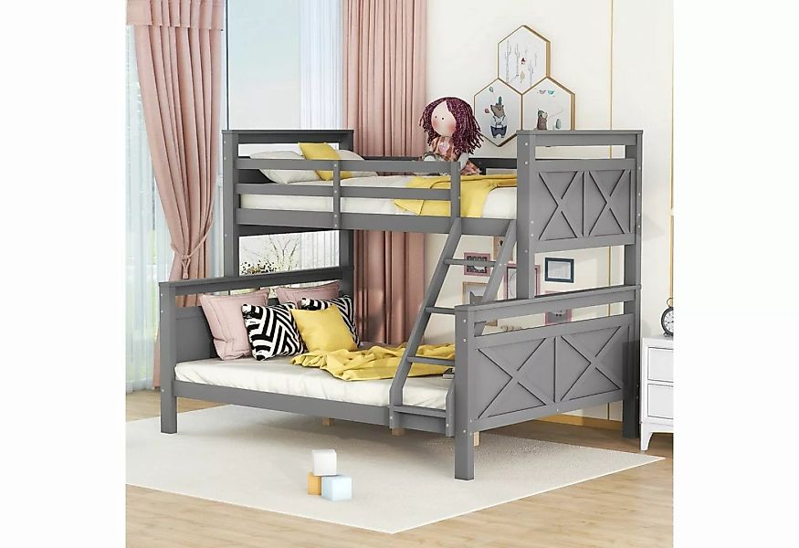 WISHDOR Etagenbett Bett Holzbett Kinderbett, umbaubar in 2 getrennte Betten günstig online kaufen