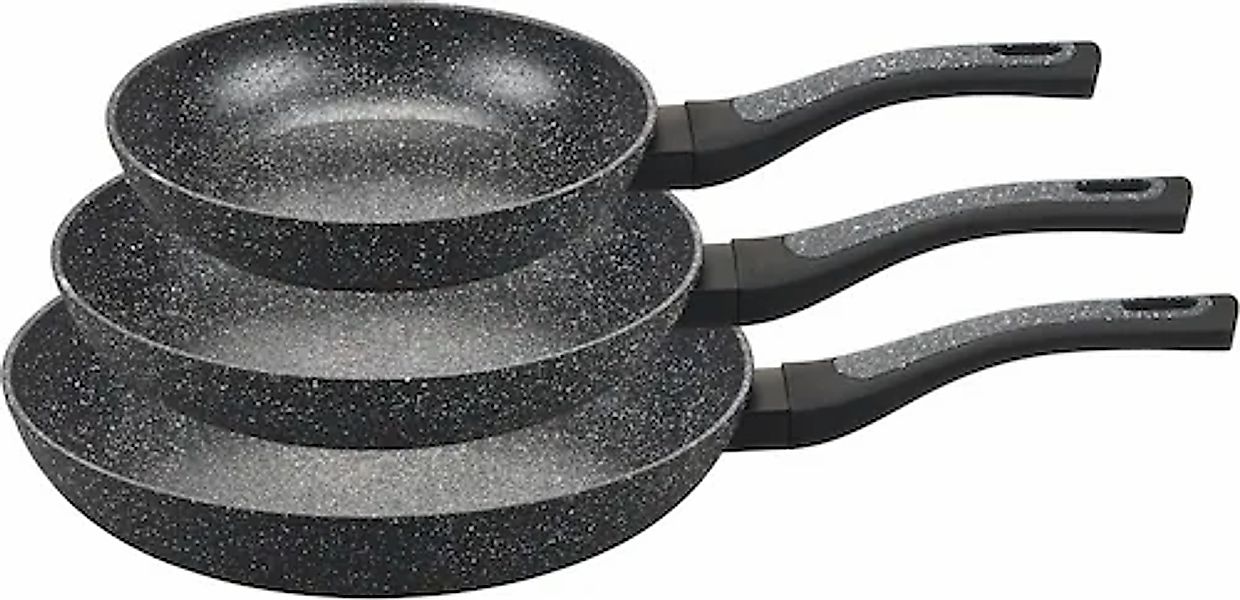my home Pfannen-Set »Dela« Aluminium Set, 3 Stk. tlg. mit rauer Oberfläche günstig online kaufen