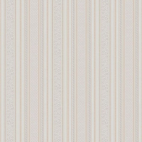 Bricoflor Rosa Streifentapete mit Barock Muster Ornament Papiertapete Creme günstig online kaufen