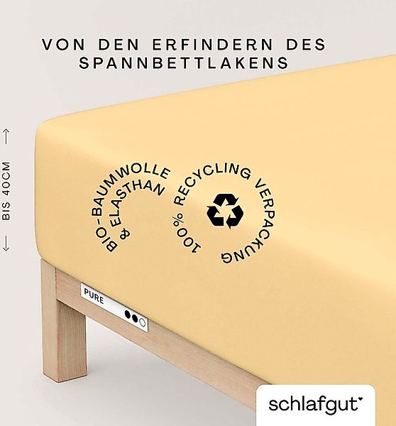 Schlafgut Spannbettlaken "PURE BOXSPRING Bio-Baumwolle mit Elasthan, 170 g/ günstig online kaufen