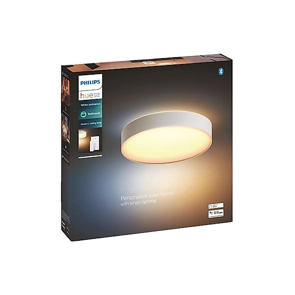 Philips Hue LED-Bad-Deckenleuchte Devere inkl. Dimmer White Ambiance Ø 42,5 günstig online kaufen
