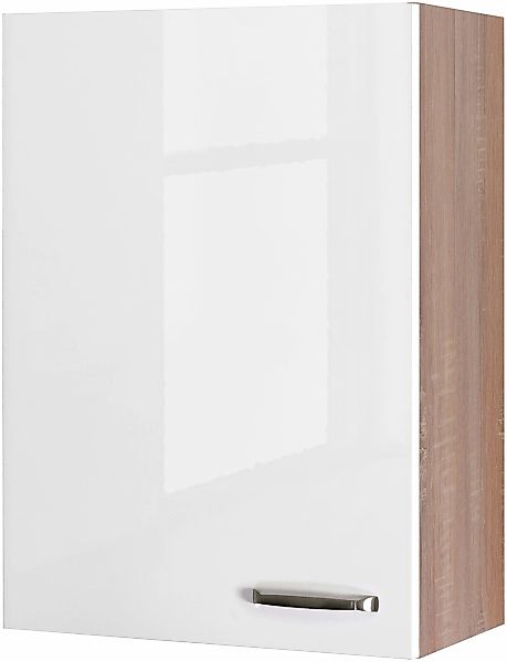 Flex-Well Exclusiv Küchen-Oberschrank Valero 60x89cm Hochglanz Weiß-Sonoma günstig online kaufen