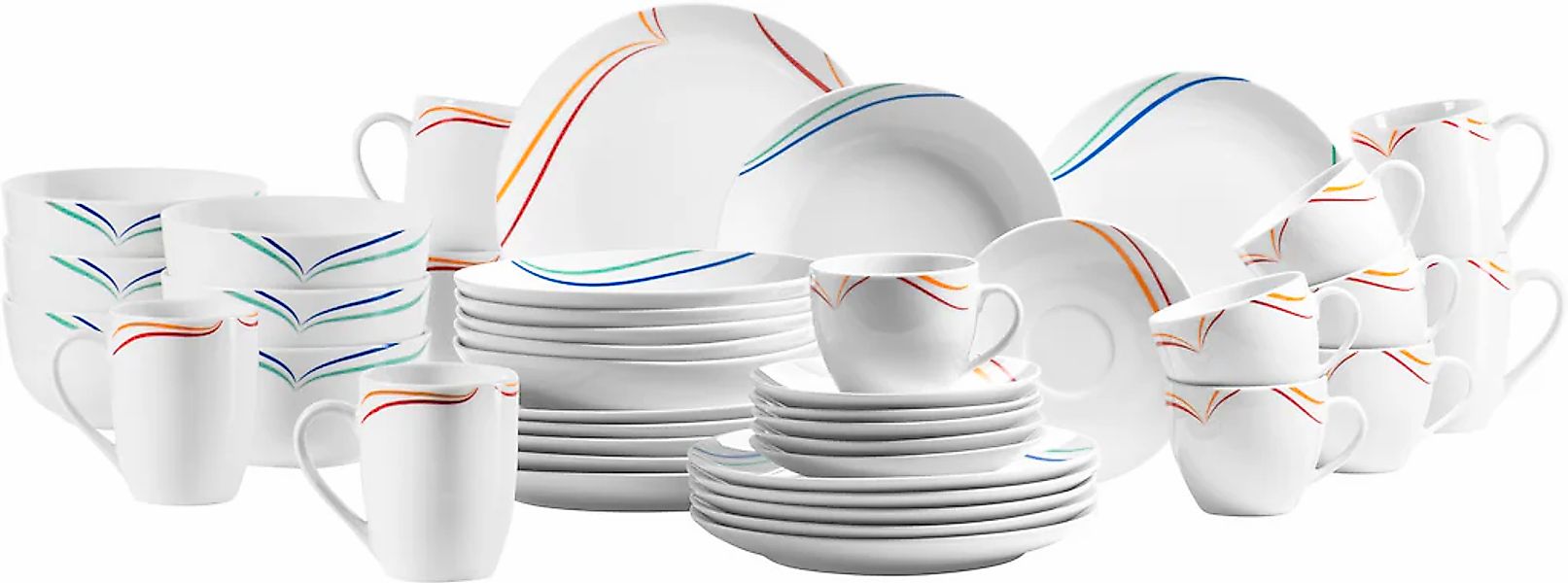 MÄSER Kombiservice "Geschirr-Set, Service Ciliana" buntes Dekor, 42 Teile, günstig online kaufen