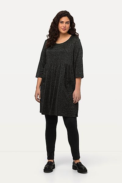 Ulla Popken Longshirt Longshirt Metallic-Effekt A-Linie günstig online kaufen