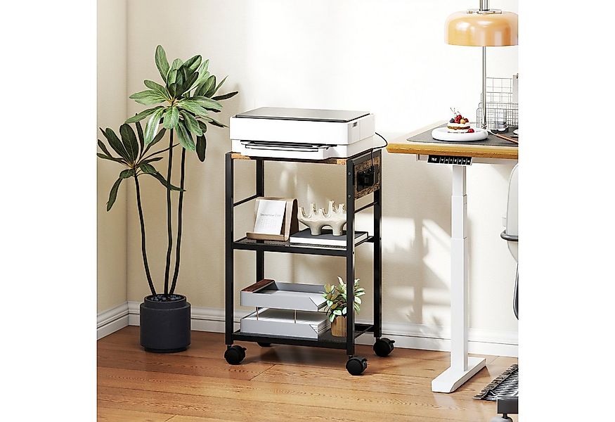 HOMCOM Aktenschrank mit Rollen, Steckdosen, USB- und USB-C-Anschlüsse (Druc günstig online kaufen