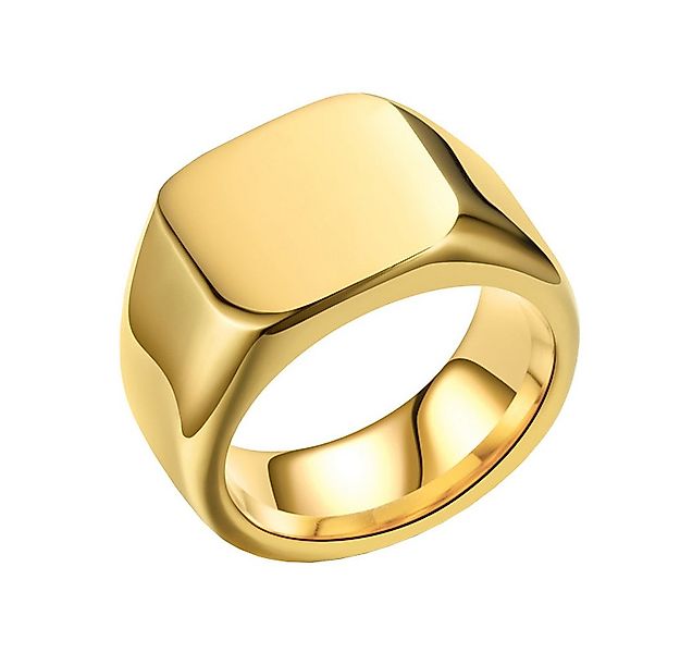 Taffstyle Fingerring Herren Siegelring Gold Quadrat Massiv poliert Größe 61 günstig online kaufen