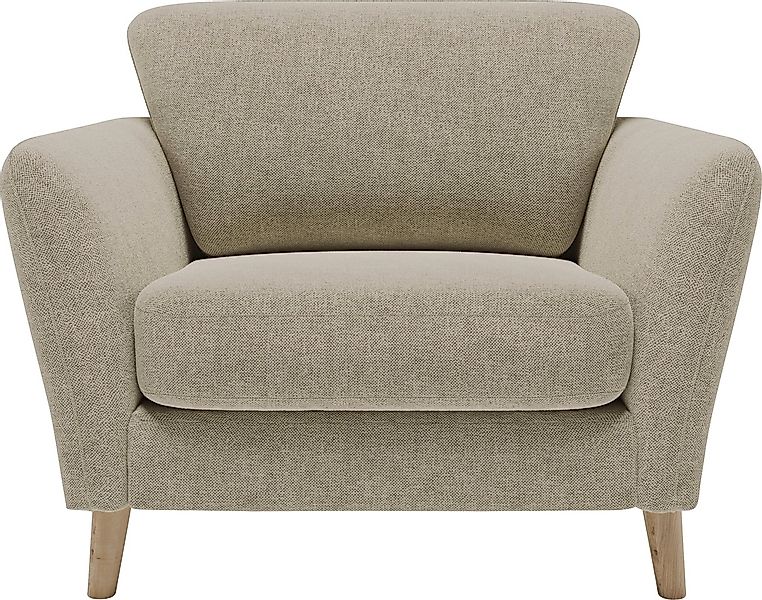 Home affaire Sessel "MARSEILLE", Massivholzbeine Eiche, Landhausstil, Welle günstig online kaufen