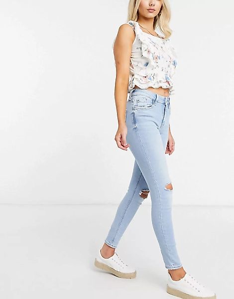 River Island – Amelie – Enge Jeans in Hellblau günstig online kaufen