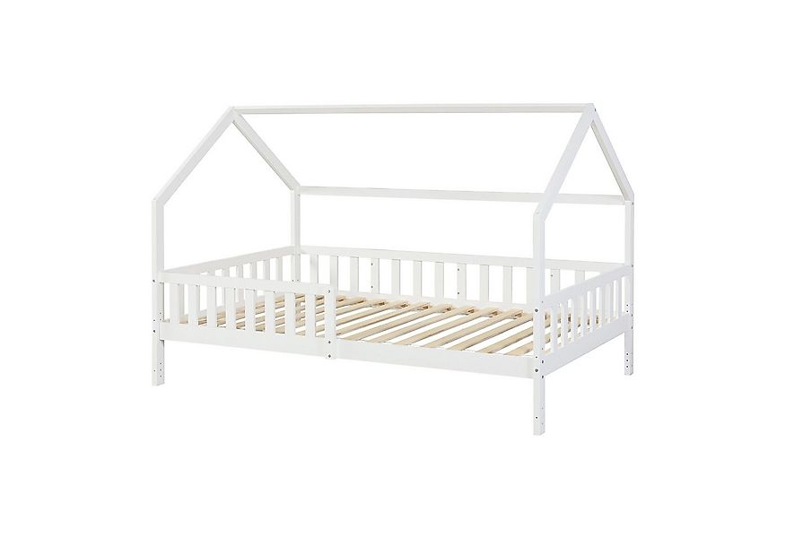 en.casa Kinderbett, »Ydre« Hausbett Holz 120 x 200 cm Weiß günstig online kaufen