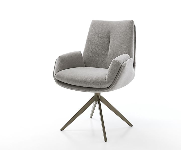 Drehstuhl Clea-Flex Strukturstoff Soft Grau Kreuzgestell breit Effektfinish günstig online kaufen